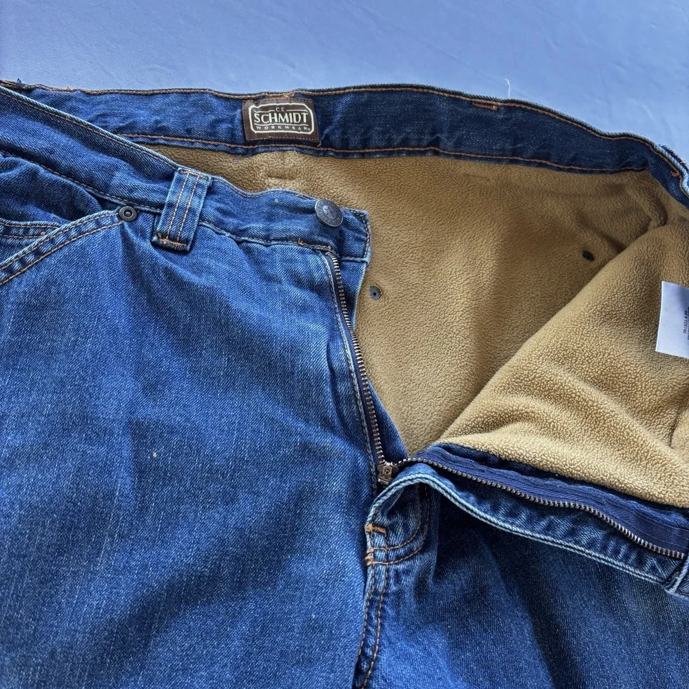 C.E. Schmidt Workwear Fleece Lined Denim Jeans‎ Mens 36x30 Insulated